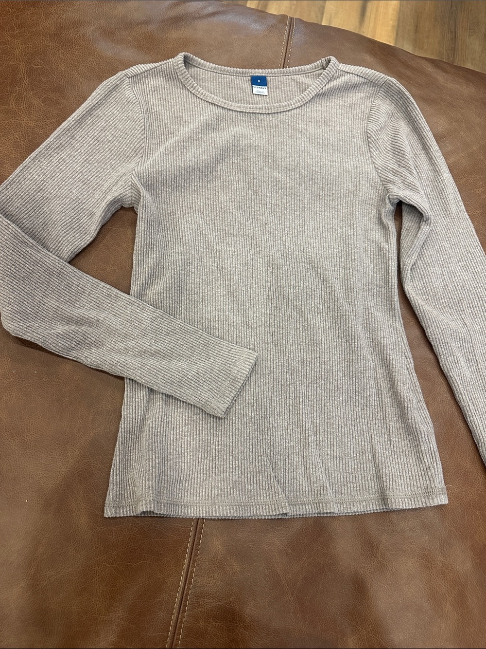 Old Navy Beige Ribbed Long Sleeve Top